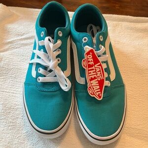Brand New NWT Teal Vans Old Skool Shoes size 8.5